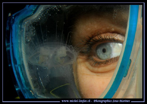 The Eye of Caroline observing a small Fresh Water Jelly F... by Michel Lonfat 